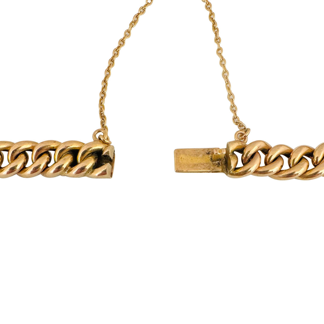 18k Yellow Gold 12.6g Solid Vintage 6mm Ladies Curb Link Bracelet 7"