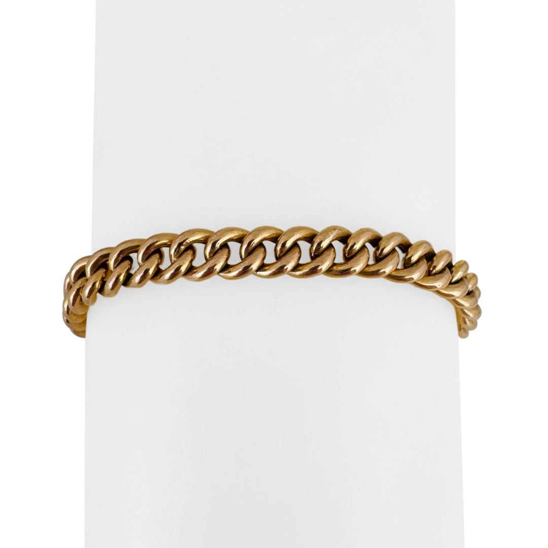 18k Yellow Gold 12.6g Solid Vintage 6mm Ladies Curb Link Bracelet 7"