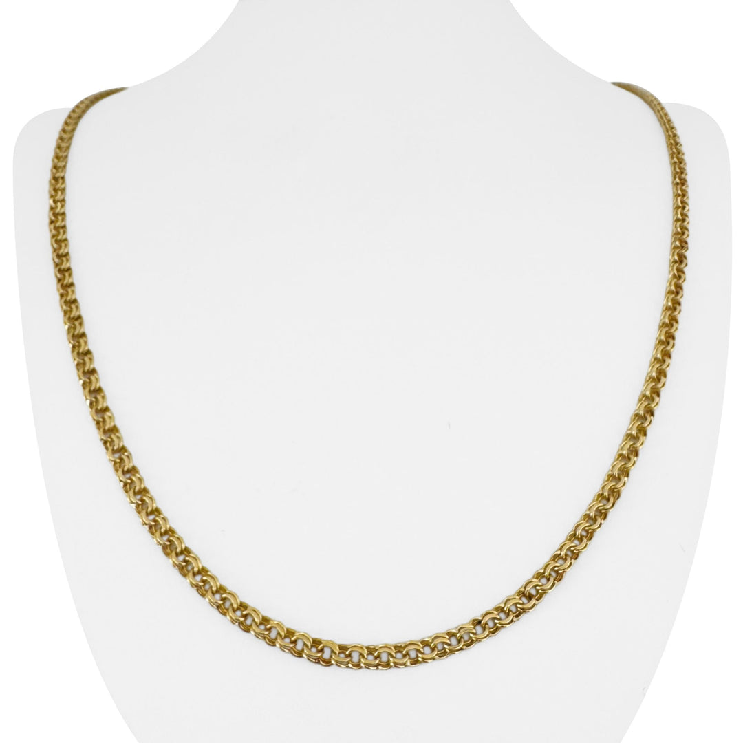 18k Yellow Gold 16g Solid 4mm Double Curb Link Chain Necklace 24"