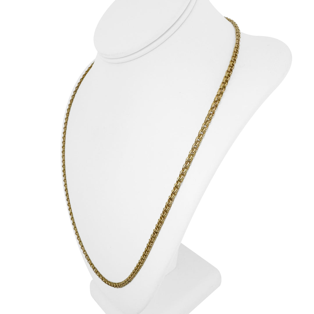 18k Yellow Gold 16g Solid 4mm Double Curb Link Chain Necklace 24"