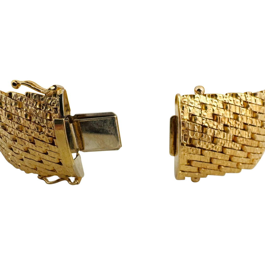 18k Yellow Gold 58.5g Solid Very Heavy UnoAErre Fancy Link Bracelet Italy 7.5"