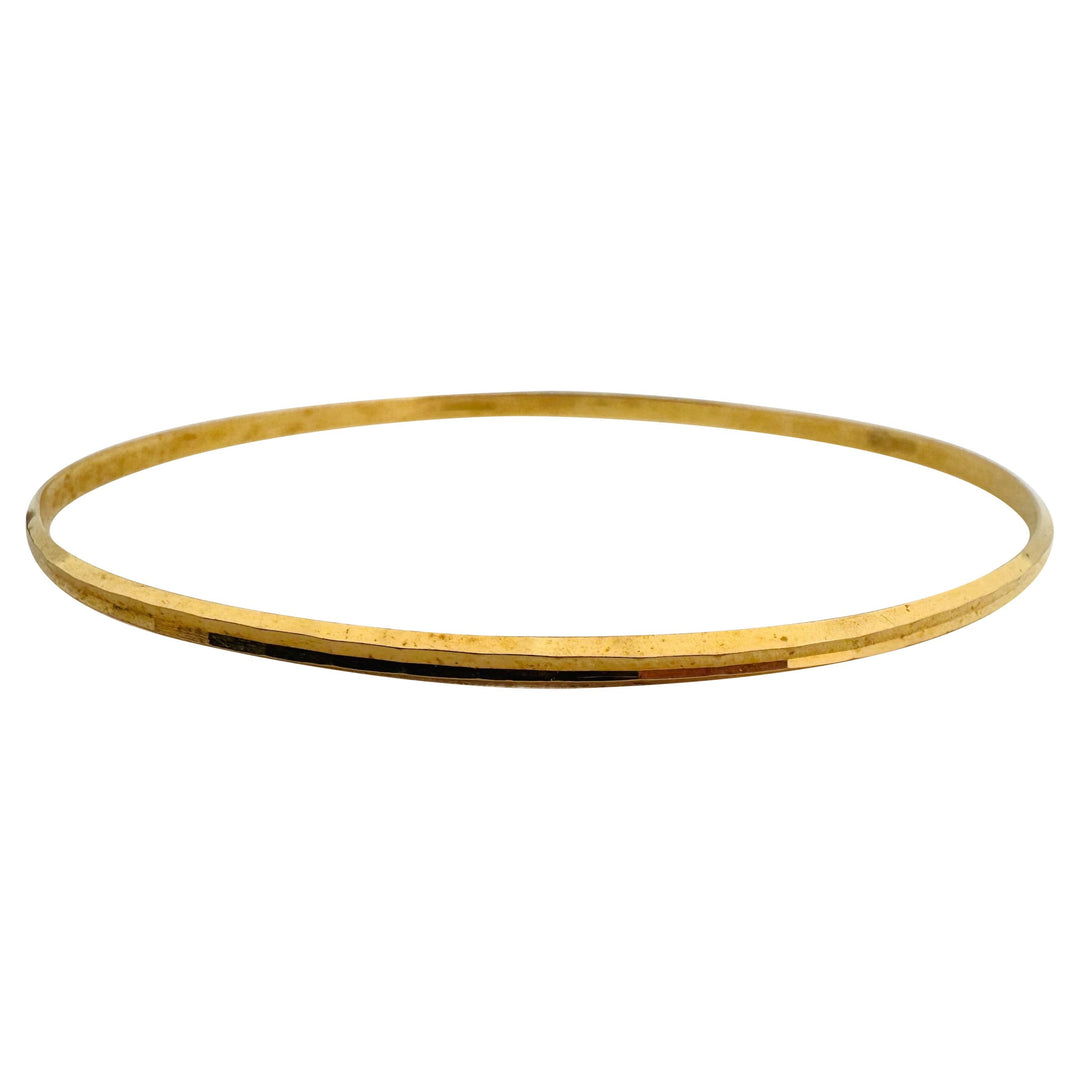 Pair of 18k Yellow Gold 10.6g Solid Beveled Edge Bangle Bracelets 7.5"