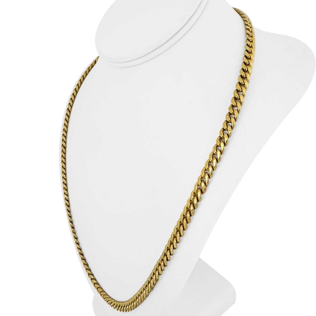 14k Yellow Gold 24.7g Semi Solid 6mm Cuban Link Chain Necklace 24"