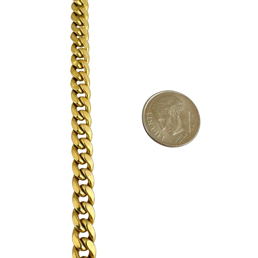 14k Yellow Gold 24.7g Semi Solid 6mm Cuban Link Chain Necklace 24"