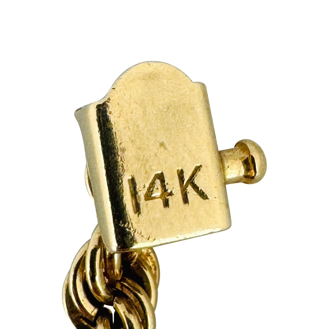 14k Yellow Gold 34.4g Solid Heavy Vintage 4.5mm Rope Chain Necklace 24"