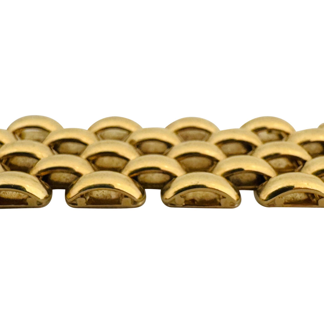 14k Yellow Gold 30.5g Vintage Heavy 16mm Panther Link Bracelet Italy 7.75"
