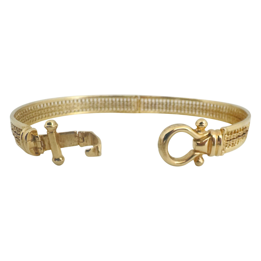 14k Yellow Gold 17g Imperial Gold 8.5mm Fancy Bangle Bracelet 7.5"