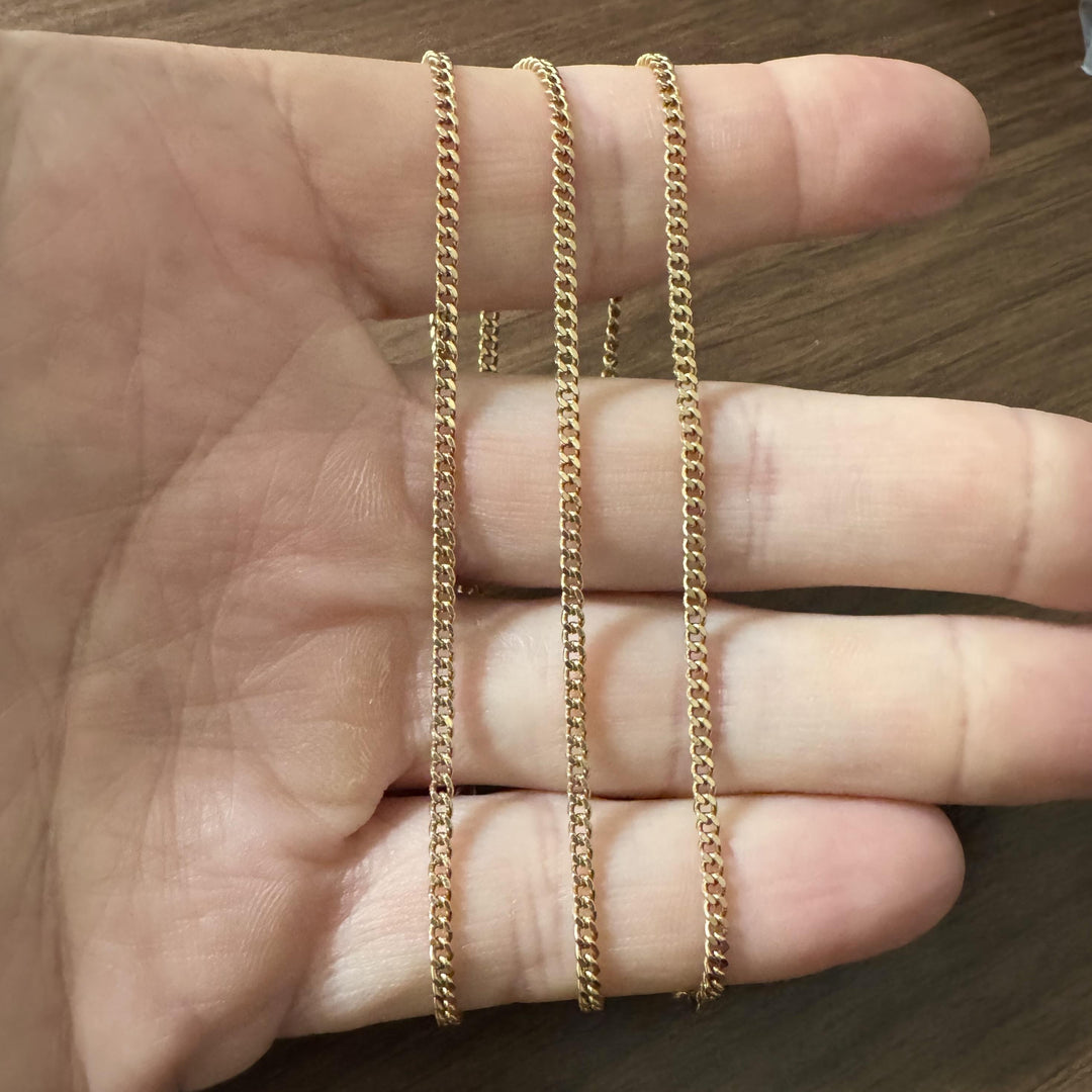 18k Yellow Gold 11.8g Solid UnoAErre 2.2mm Curb Link Chain Necklace Italy 25"