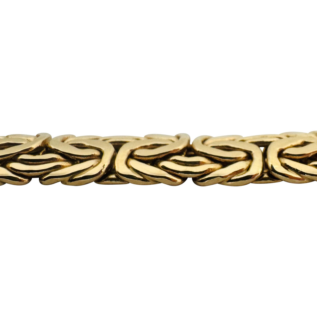 14k Yellow Gold 9.2g Ladies 7mm Byzantine Link Bracelet Turkey 7.75"