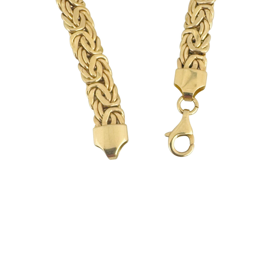 14k Yellow Gold 9.2g Ladies 7mm Byzantine Link Bracelet Turkey 7.75"