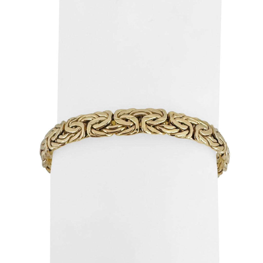 14k Yellow Gold 9.2g Ladies 7mm Byzantine Link Bracelet Turkey 7.75"
