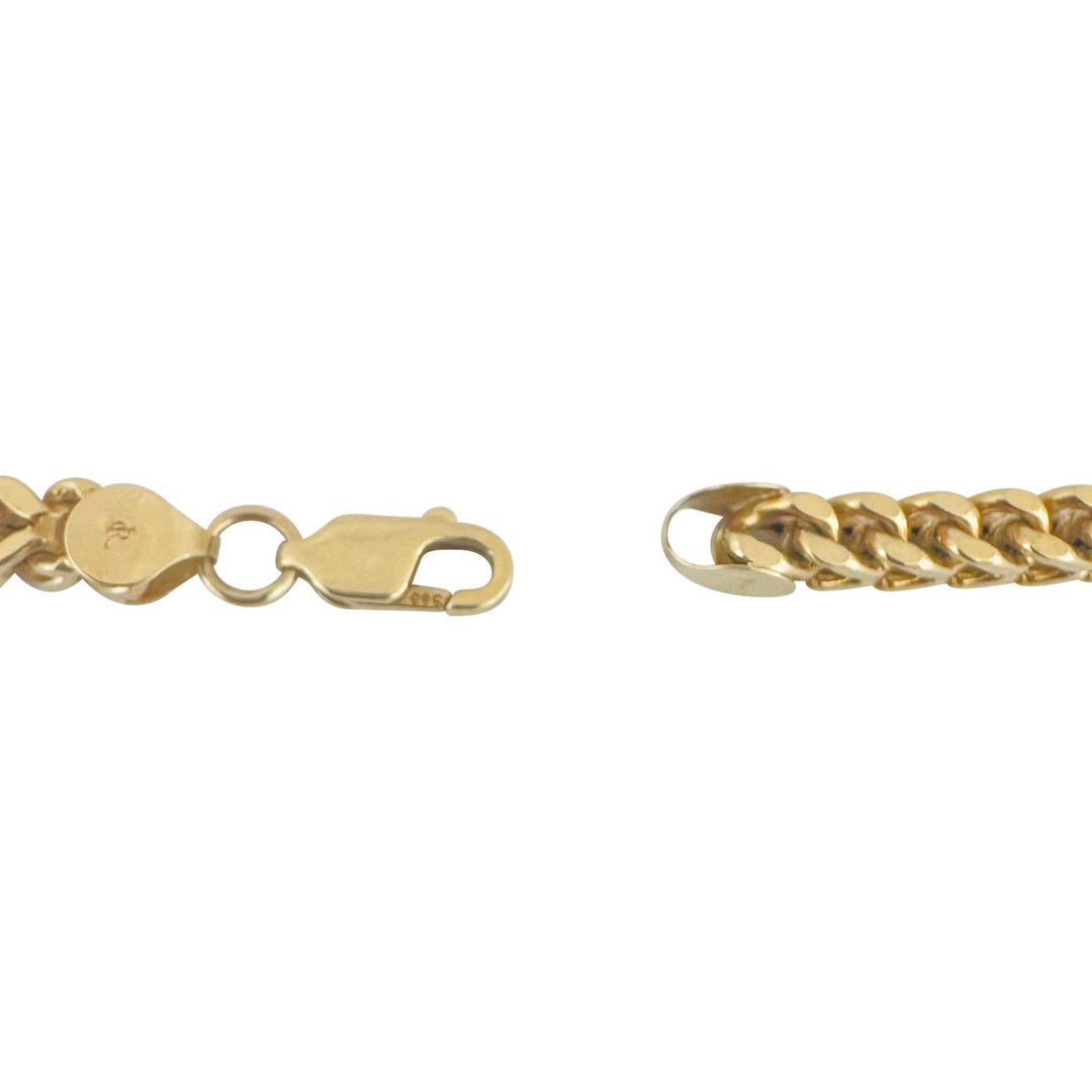 14k Yellow Gold 38g Thick Squared 5.5mm Men's Franco Link Chain Necklace 24"