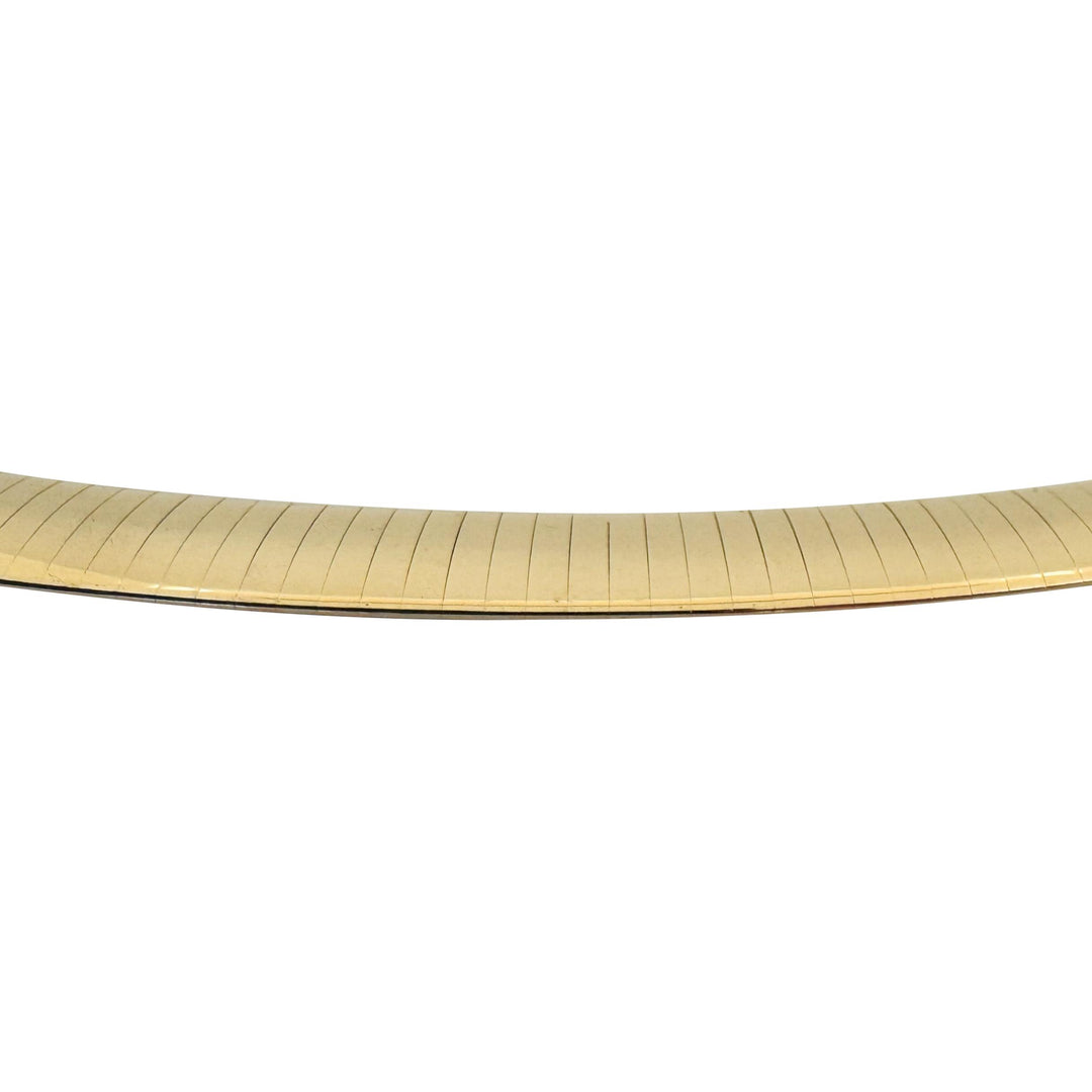 14k Yellow and White Gold 45.6g Reversible Heavy 8mm Omega Necklace Italy 16"