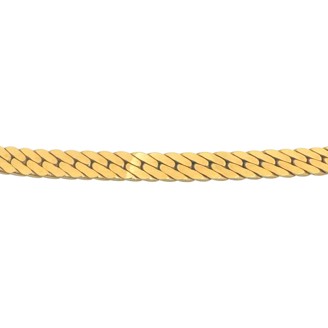 14k Yellow Gold 28.6g UnoAErre Vintage Thick Herringbone Necklace Italy 16.5"