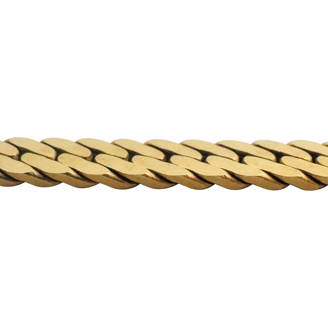 14k Yellow Gold 28.6g UnoAErre Vintage Thick Herringbone Necklace Italy 16.5"