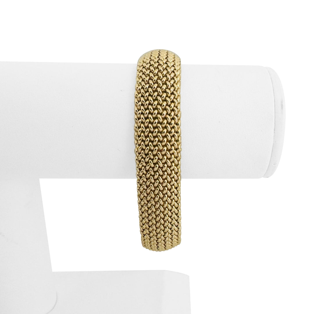 14k Yellow Gold 40g Solid Heavy 14mm Vintage Mesh Link Bracelet 7.5"