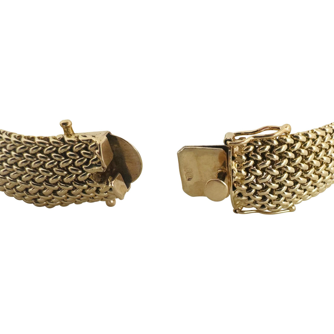 14k Yellow Gold 40g Solid Heavy 14mm Vintage Mesh Link Bracelet 7.5"