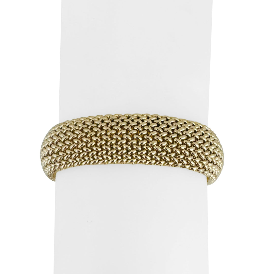 14k Yellow Gold 40g Solid Heavy 14mm Vintage Mesh Link Bracelet 7.5"
