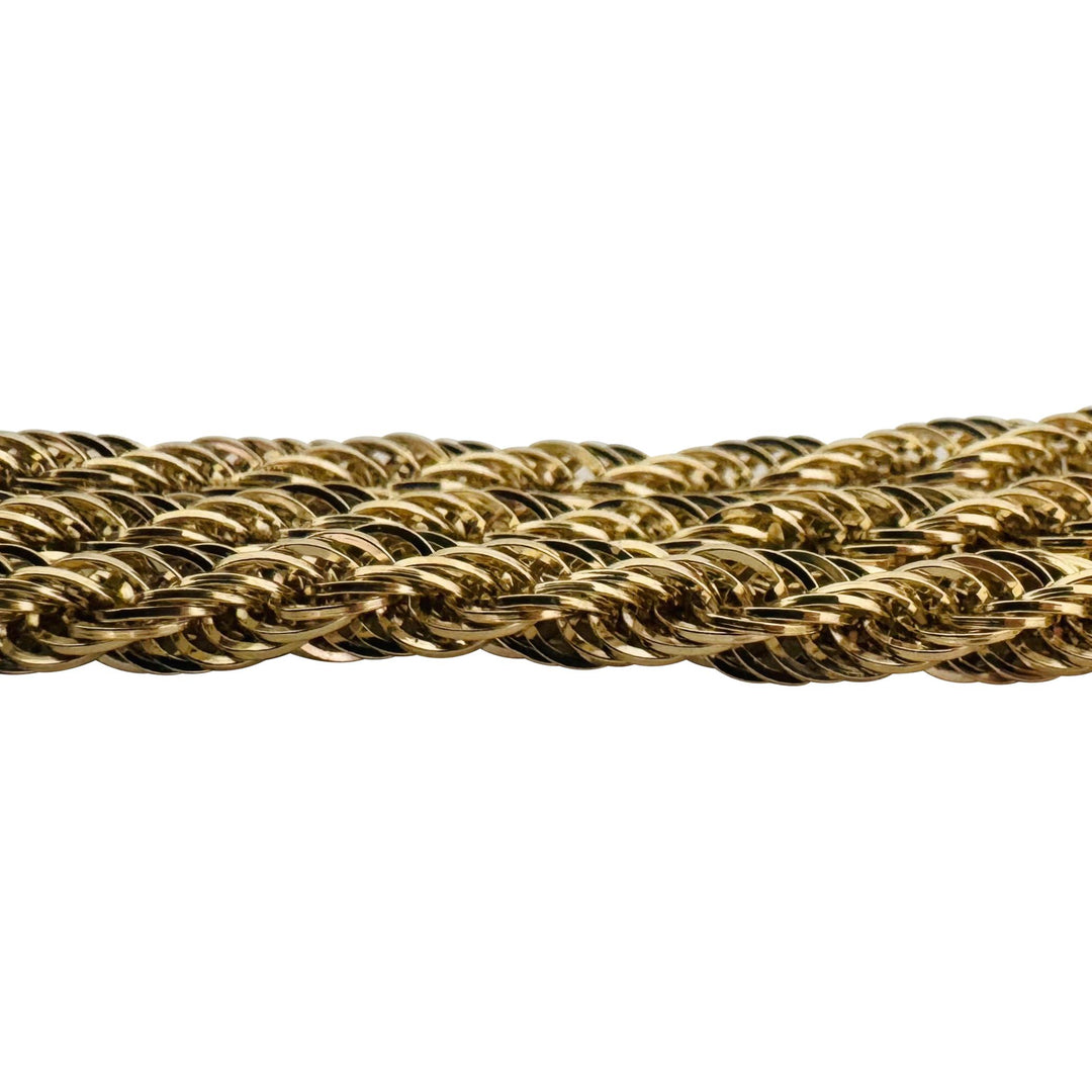 14k Yellow Gold 9.5g Ladies Light 12mm Three Strand Twisted Link Bracelet 7.25"