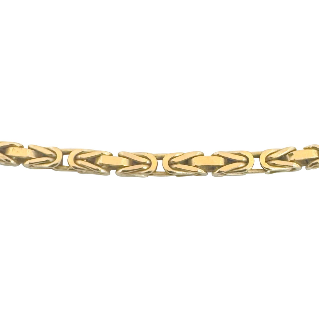 14k Yellow Gold 13g Solid Squared 2.5mm Byzantine Link Chain Necklace 20"