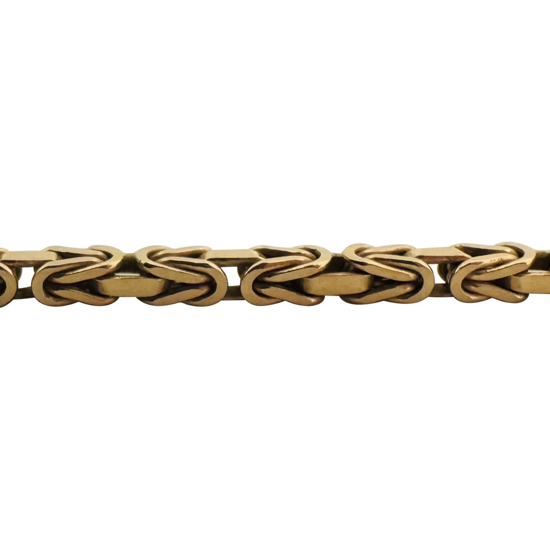 14k Yellow Gold 13g Solid Squared 2.5mm Byzantine Link Chain Necklace 20"