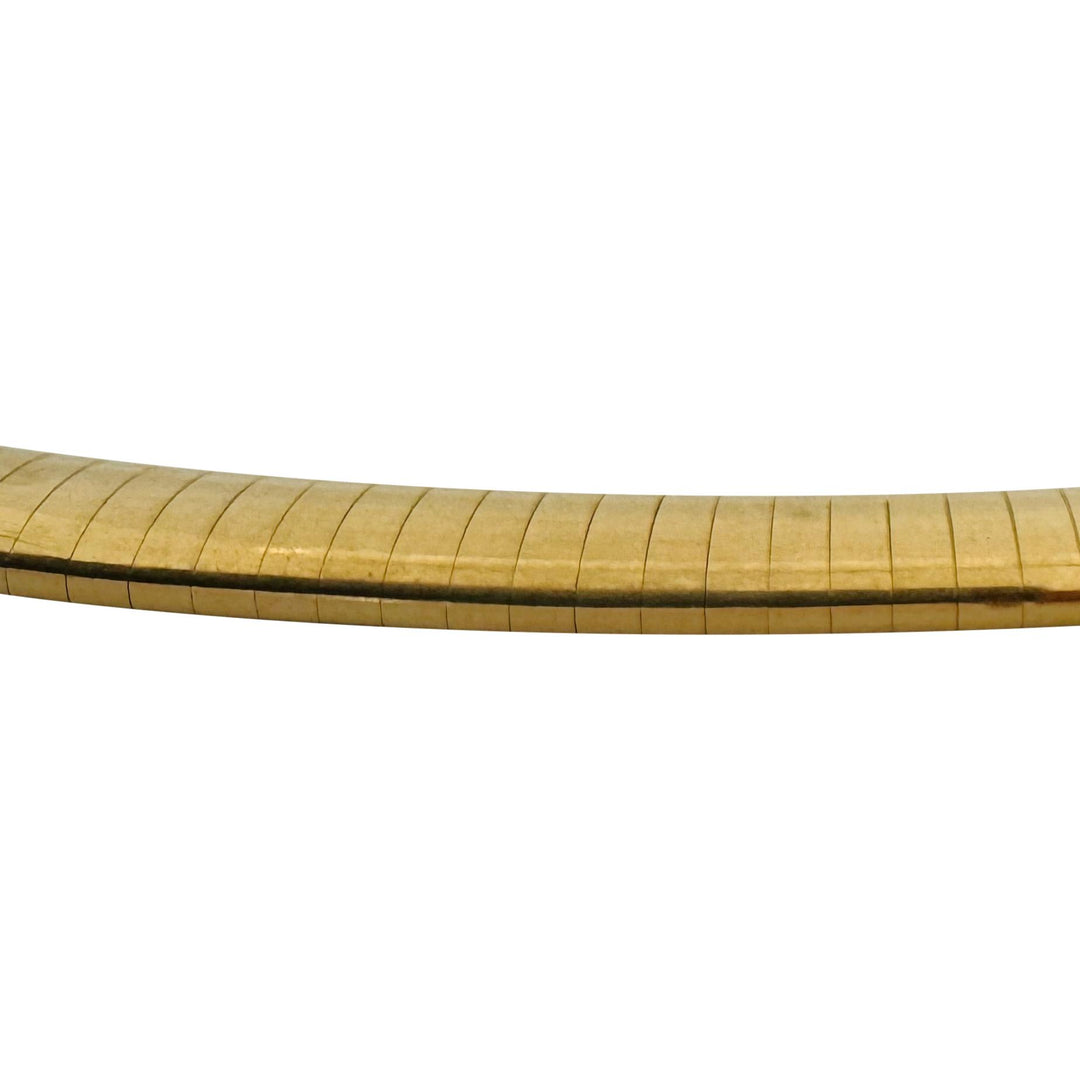 14k Yellow Gold 38g Solid Heavy 6mm Omega Link Necklace Italy 16"