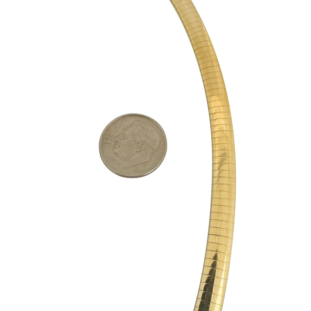 14k Yellow Gold 38g Solid Heavy 6mm Omega Link Necklace Italy 16"