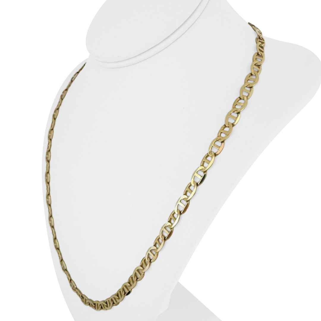 14k Yellow Gold 23.4g Solid 6mm Mariner Link Chain Necklace 23"