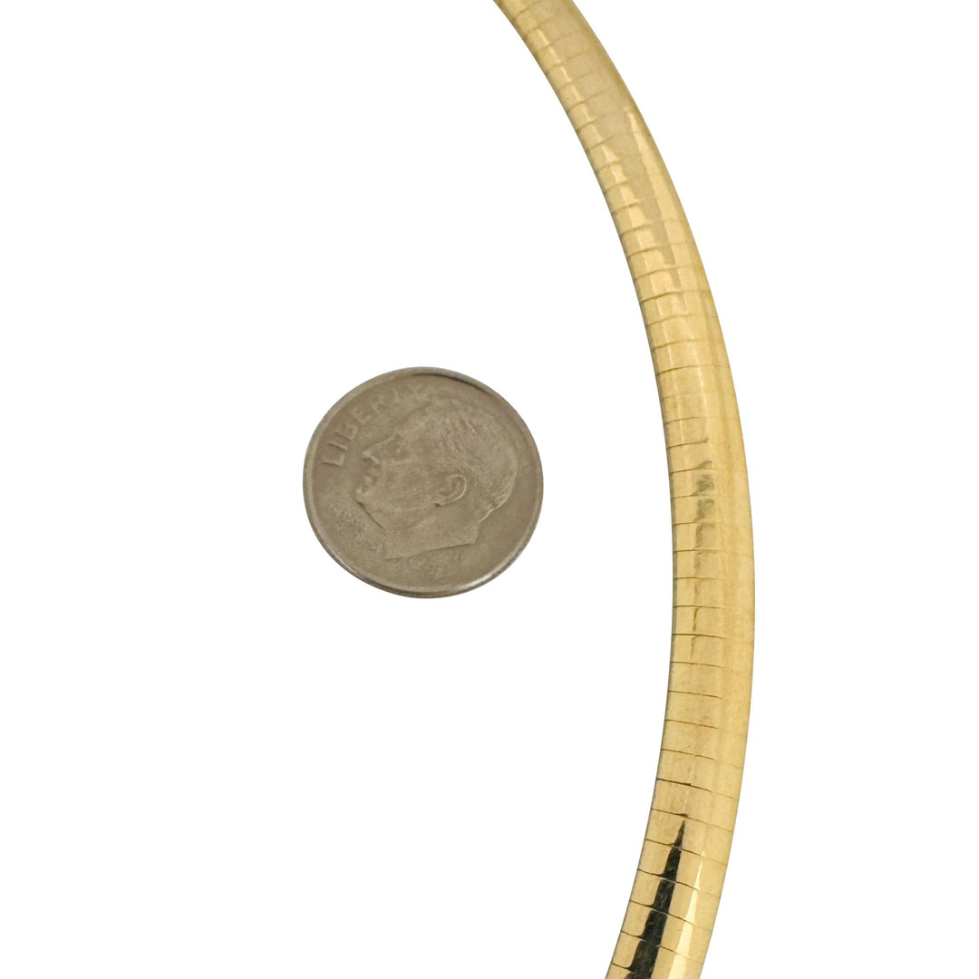 14k Yellow Gold 32.8g Solid Heavy 6mm Omega Link Necklace 16"