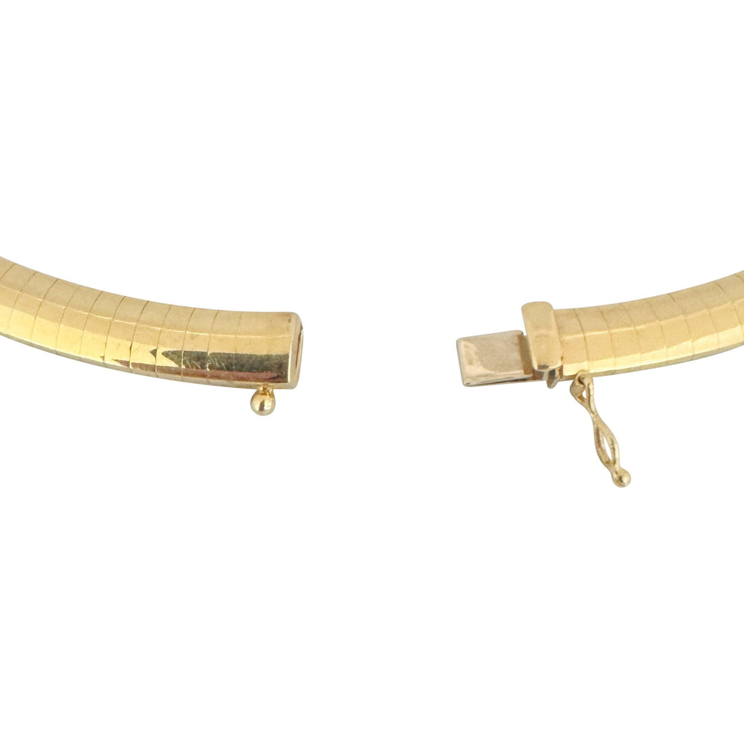 14k Yellow Gold 32.8g Solid Heavy 6mm Omega Link Necklace 16"