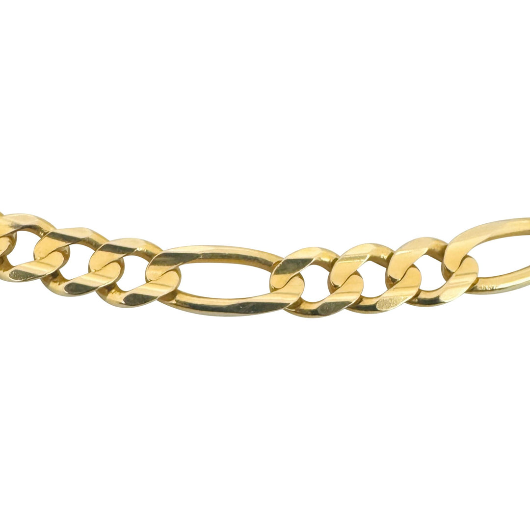 14k Yellow Gold 24.6g Solid 6mm Figaro Link Chain Necklace Italy 20"