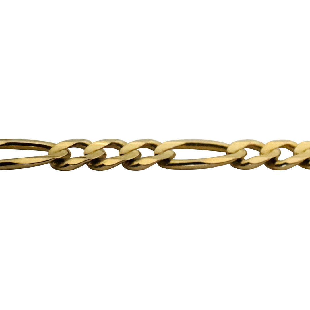 14k Yellow Gold 24.6g Solid 6mm Figaro Link Chain Necklace Italy 20"