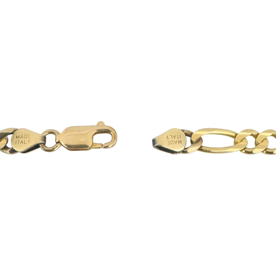 14k Yellow Gold 24.6g Solid 6mm Figaro Link Chain Necklace Italy 20"