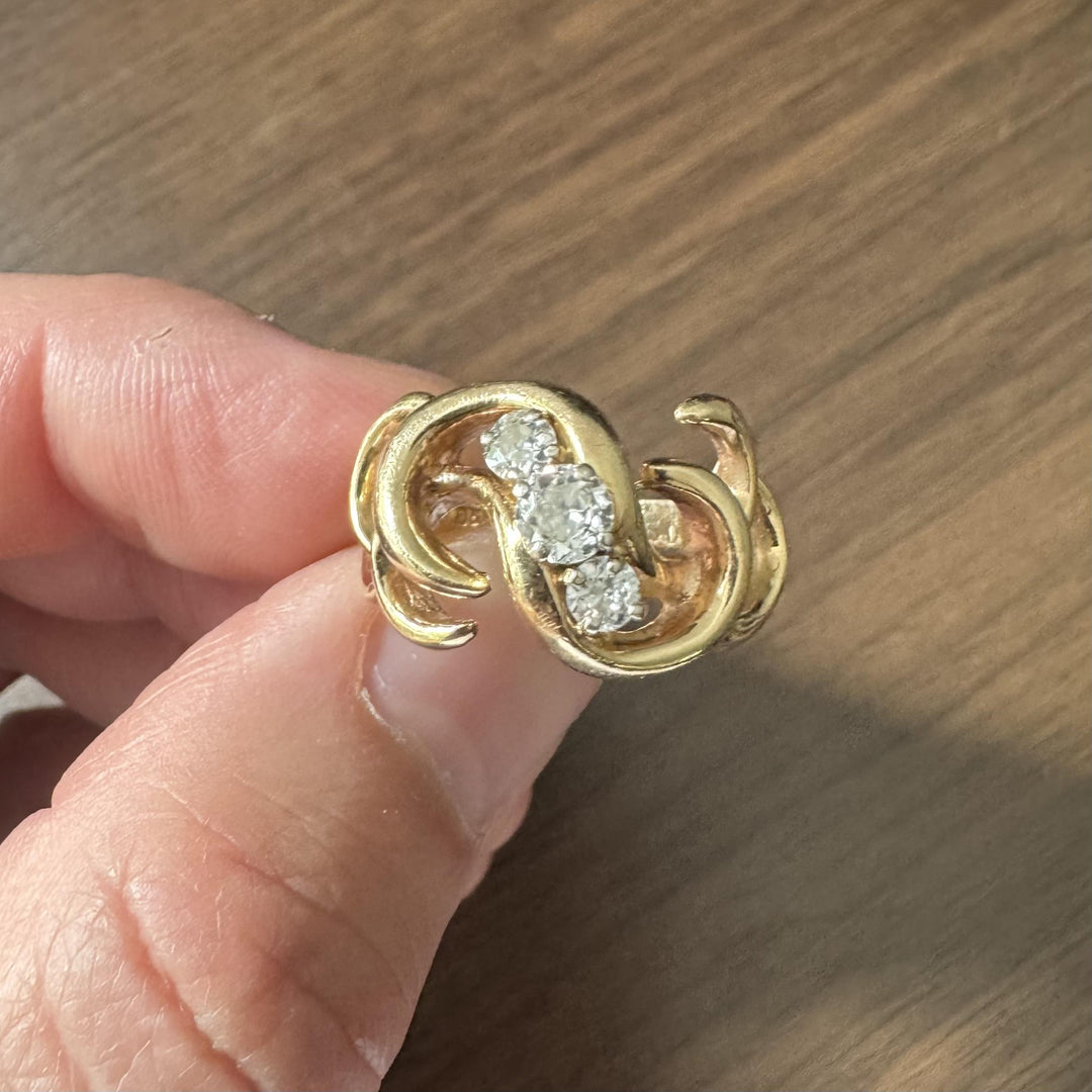 14k Yellow Gold and 0.75cttw Diamond Ladies Fancy Ring Size 7.5