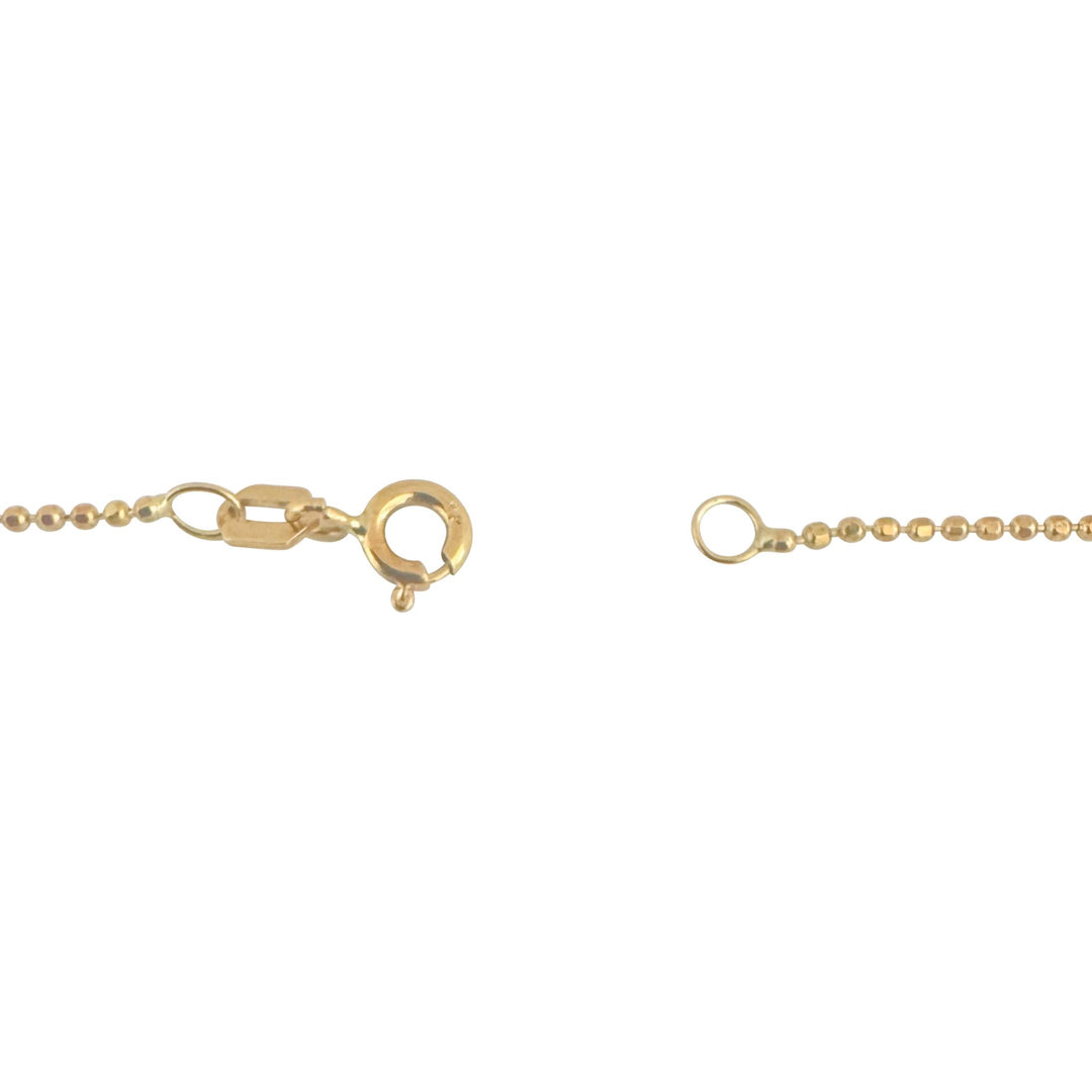 18k Yellow Gold and CZ 5.4g Vintage Beaded Link Drop Dangle Necklace Italy 17.5"