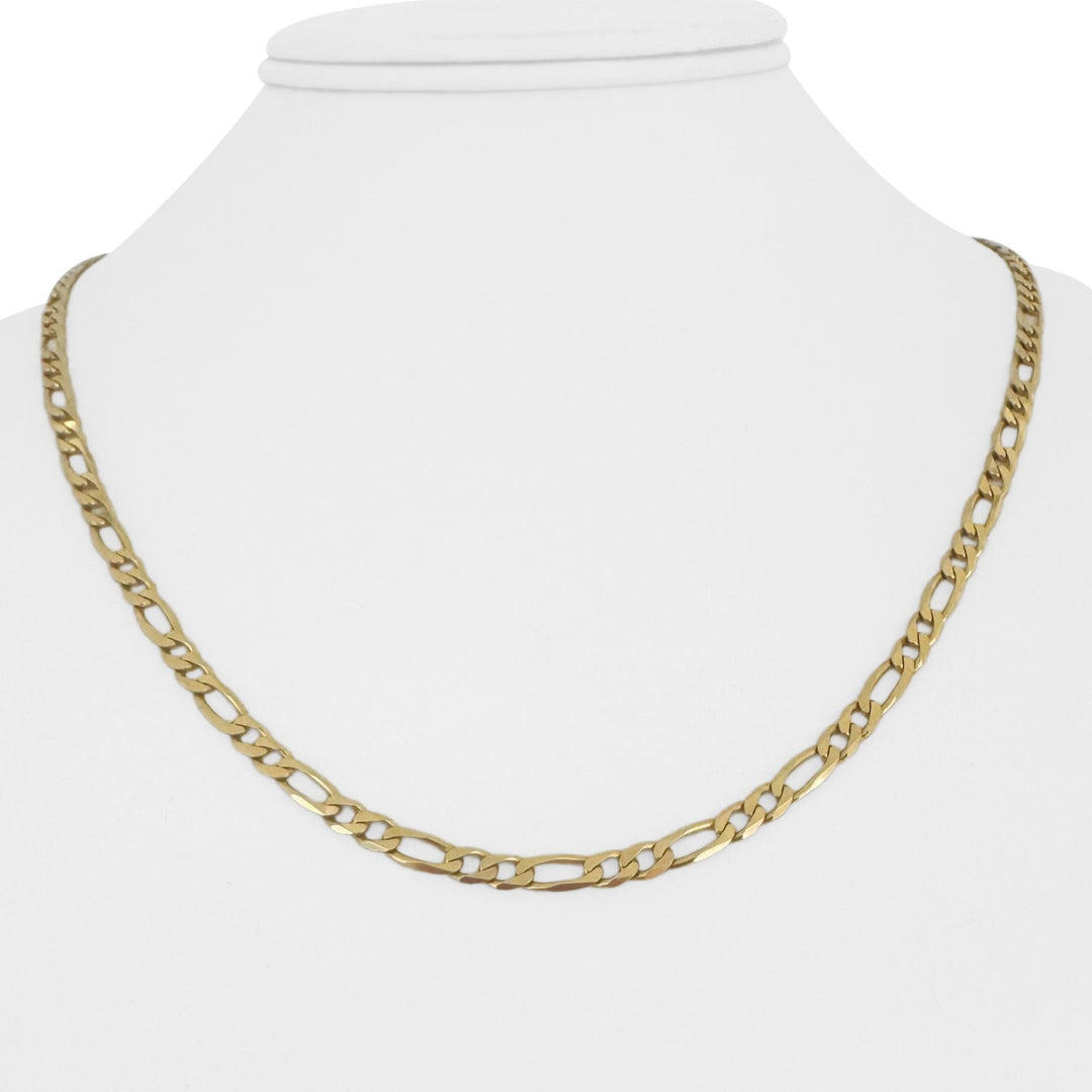 18k Yellow Gold 12.2g Solid Vintage 3.5mm Chini Figaro Link Necklace Italy 19"