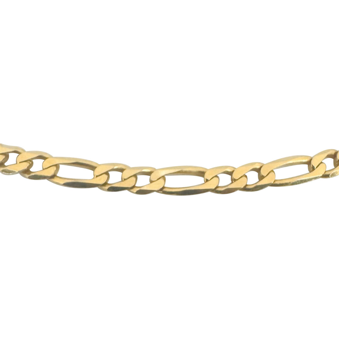 18k Yellow Gold 12.2g Solid Vintage 3.5mm Chini Figaro Link Necklace Italy 19"
