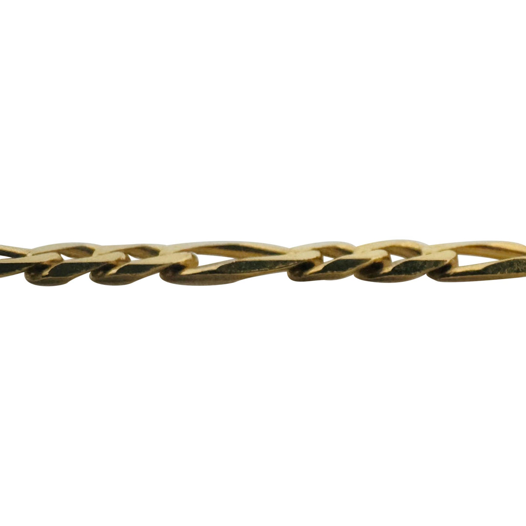 18k Yellow Gold 12.2g Solid Vintage 3.5mm Chini Figaro Link Necklace Italy 19"