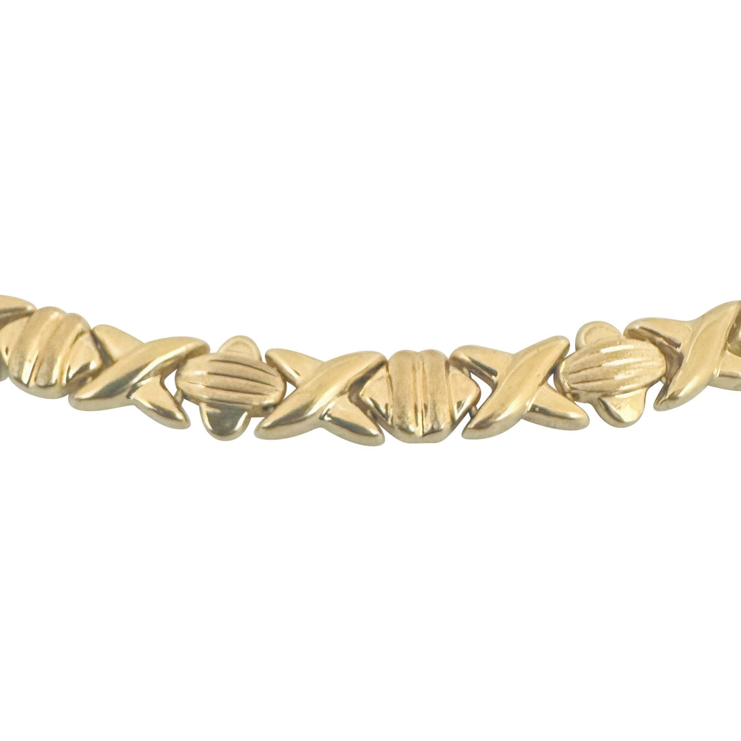 14k Yellow Gold 23.9g Ladies Hugs and Kisses XO Link Necklace 17"