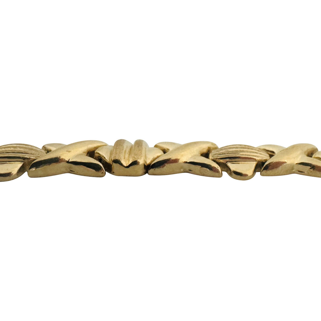 14k Yellow Gold 23.9g Ladies Hugs and Kisses XO Link Necklace 17"