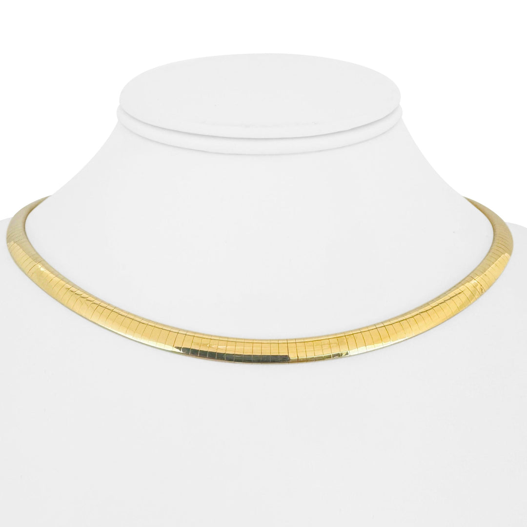 14k Yellow Gold 30.8g Solid Heavy 6mm Omega Link Necklace Italy 16"