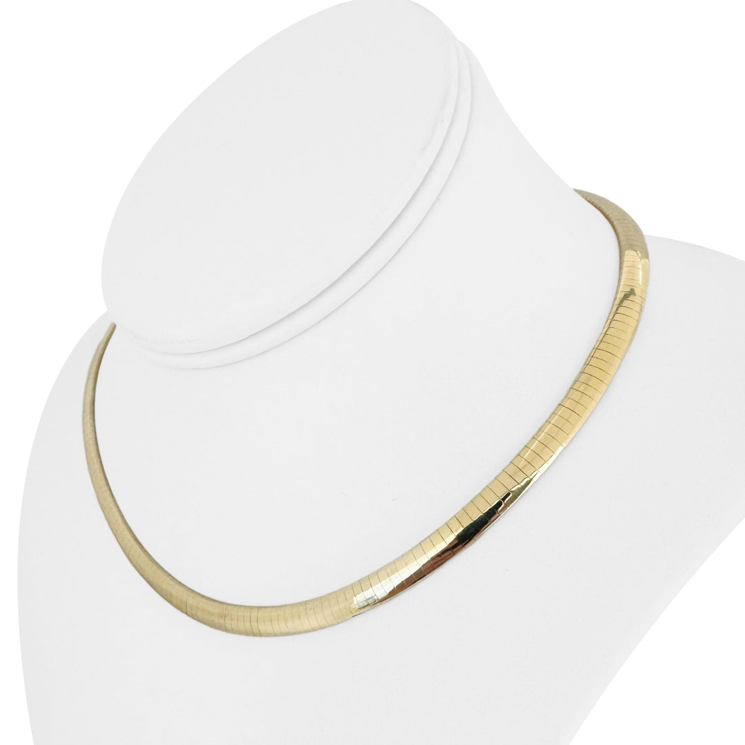 14k Yellow Gold 30.8g Solid Heavy 6mm Omega Link Necklace Italy 16"