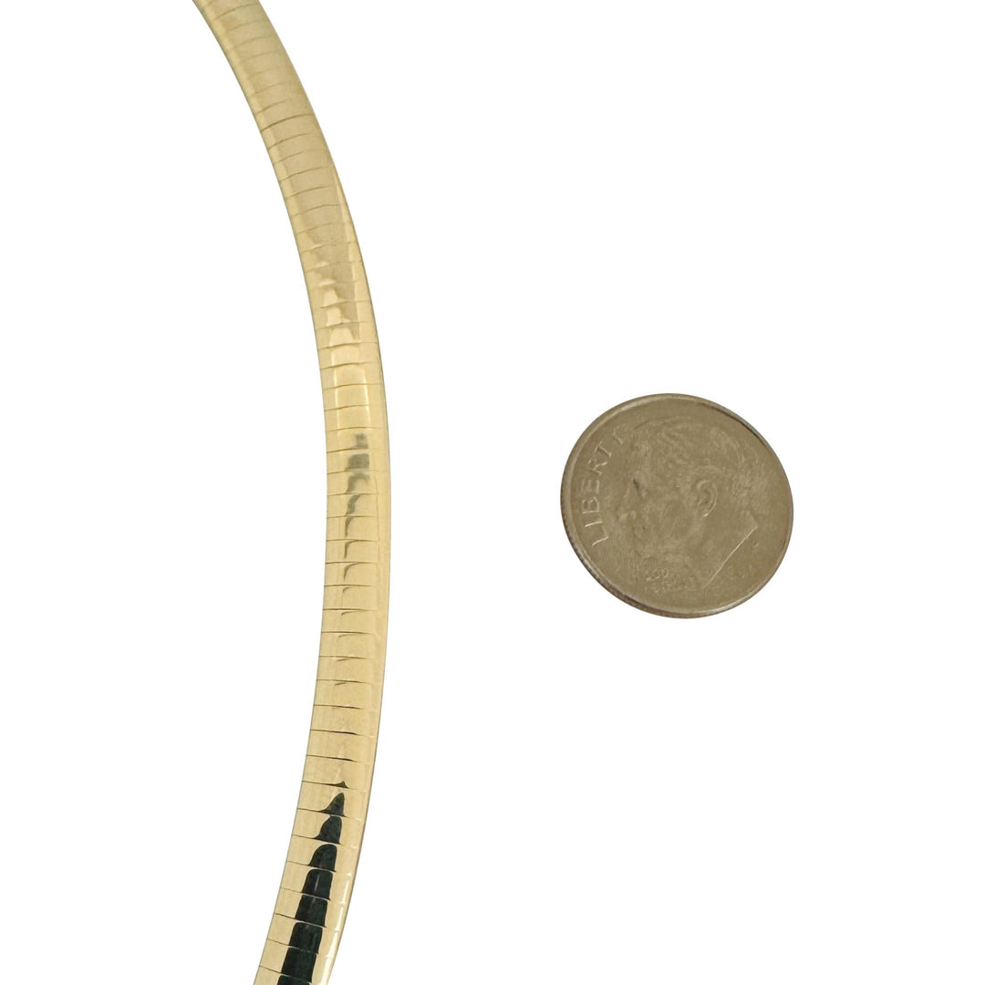 14k Yellow Gold 30.8g Solid Heavy 6mm Omega Link Necklace Italy 16"