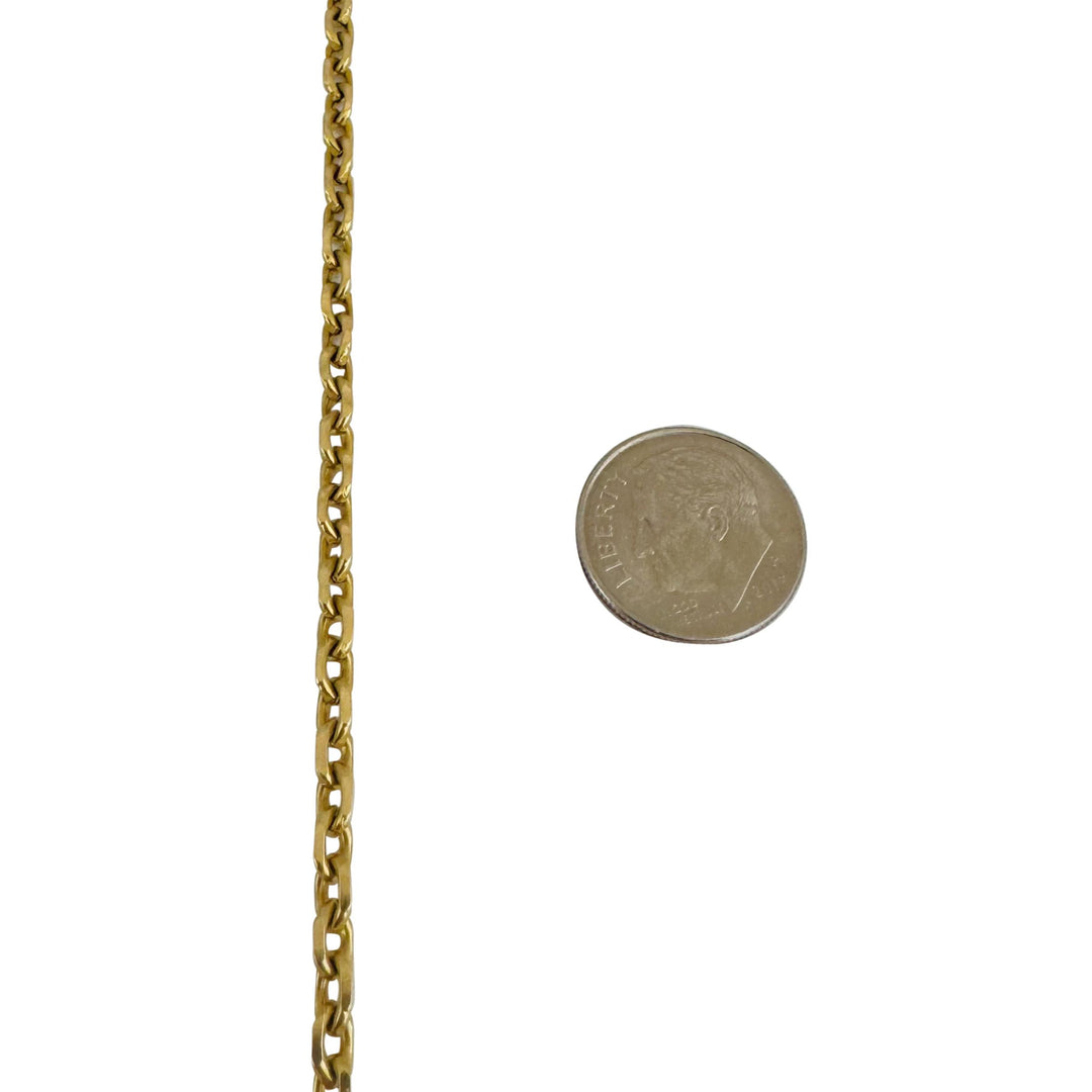18k Yellow Gold 26g Solid Heavy 3.5mm Cable Link Chain Necklace 26"