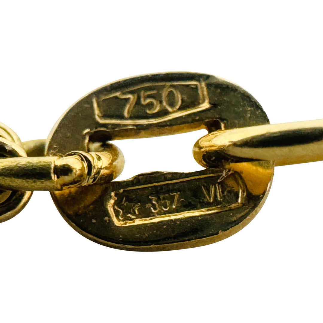 18k Tri Tone Gold 6.5g Triple Strand Station Cable Link Bracelet Italy 7.25"