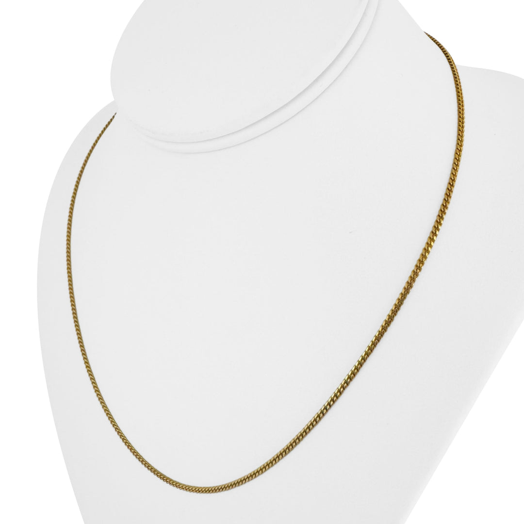 18k Yellow Gold 6.6g Solid Thin 2mm Vintage Curb Link Chain Necklace 19"