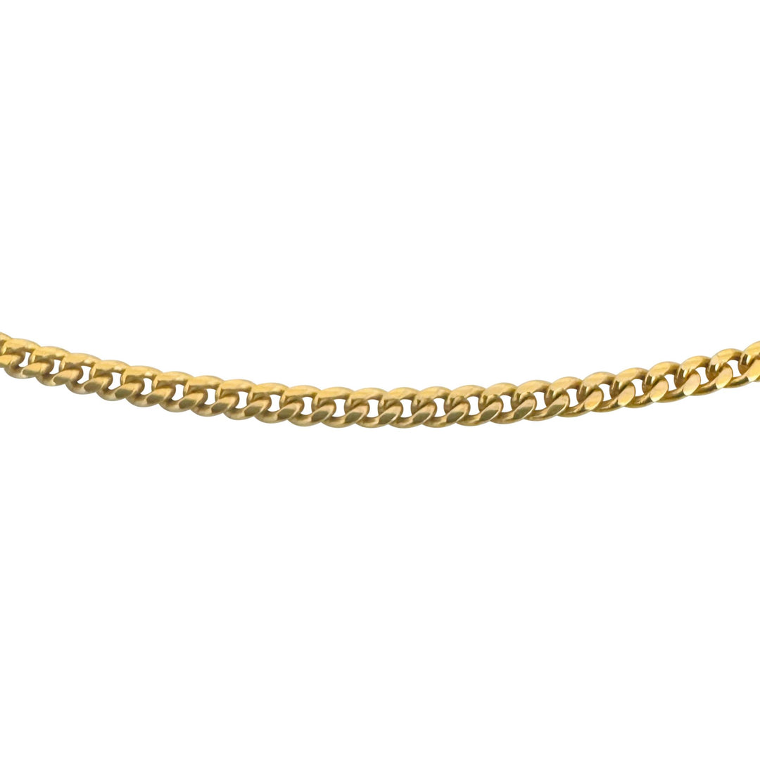 18k Yellow Gold 6.6g Solid Thin 2mm Vintage Curb Link Chain Necklace 19"