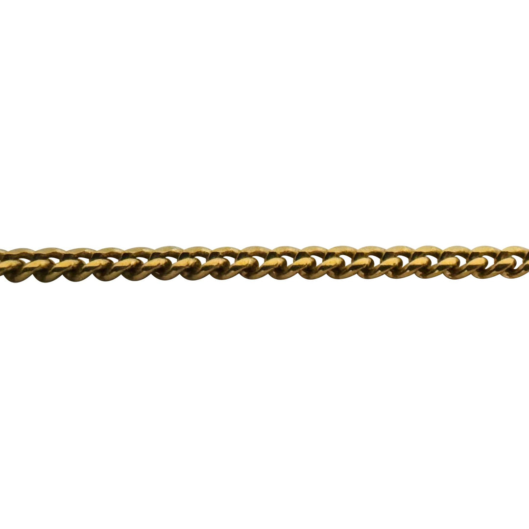 18k Yellow Gold 6.6g Solid Thin 2mm Vintage Curb Link Chain Necklace 19"