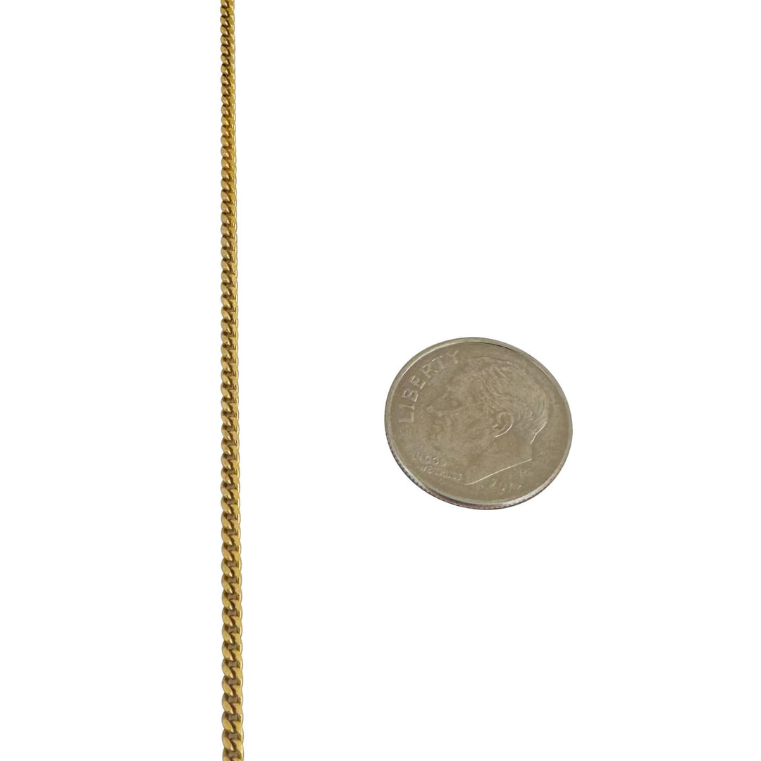 18k Yellow Gold 6.6g Solid Thin 2mm Vintage Curb Link Chain Necklace 19"