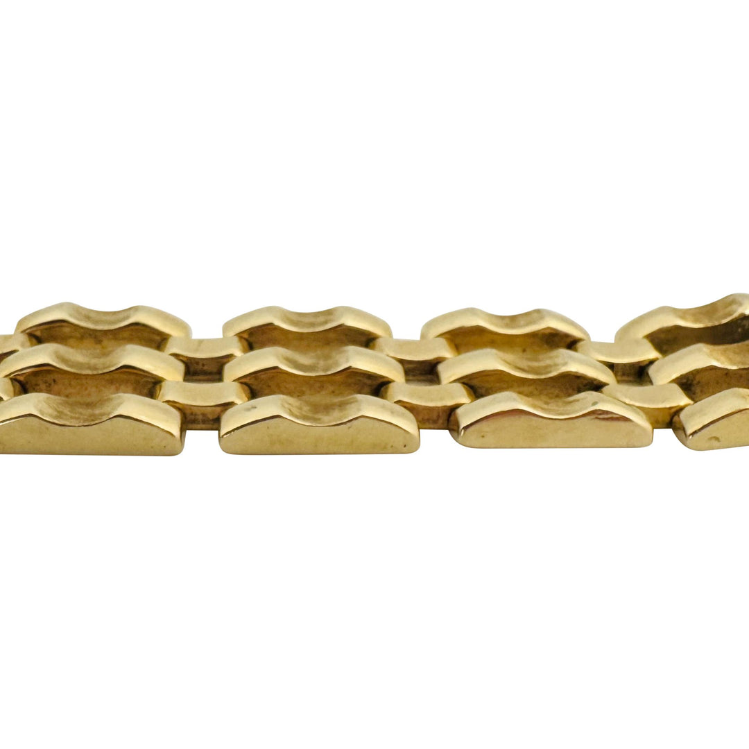 14k Yellow Gold 35.6g Heavy Wide 20mm Retro Fancy Link Bracelet 7.5"